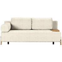 SCHLAFSOFA  mit Stoffauswahl, Armlehnen seitenverkehrt montierbar, Armteil links Struktur Creme  - Creme/Naturfarben, Design, Holz/Textil (211/88/102cm) - Niels Andersson