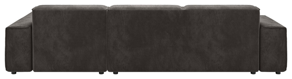 ECKSOFA 9125 Dunkelbraun, Mokka Cord  - Dunkelbraun/Schwarz, Design, Kunststoff/Textil (300/189cm) - Pure Home Lifestyle