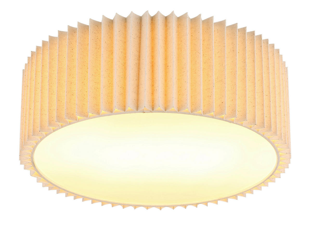 DECKENLEUCHTE  33/13 cm    - Weiss/Naturfarben, Basics, Kunststoff/Textil (33/13cm) - Globo