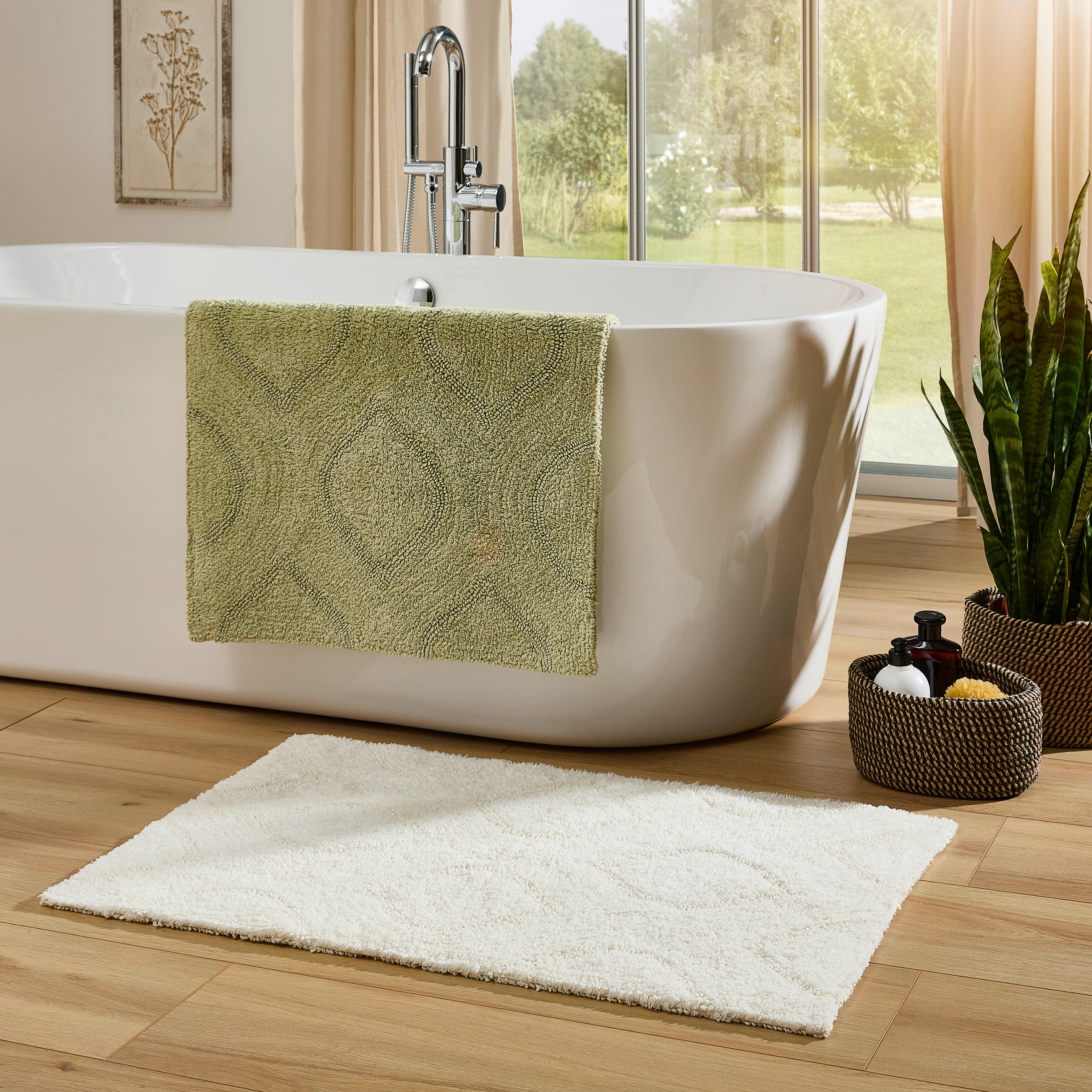 BADEMATTE Grün 60/90 cm  - Grün, Textil (60/90cm) - Esposa