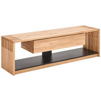 COMODĂ JOASĂ 171/50/45 cm  - culoare lemn stejar/negru, Natur, lemn/material pe bază de lemn (171/50/45cm) - Linea Natura