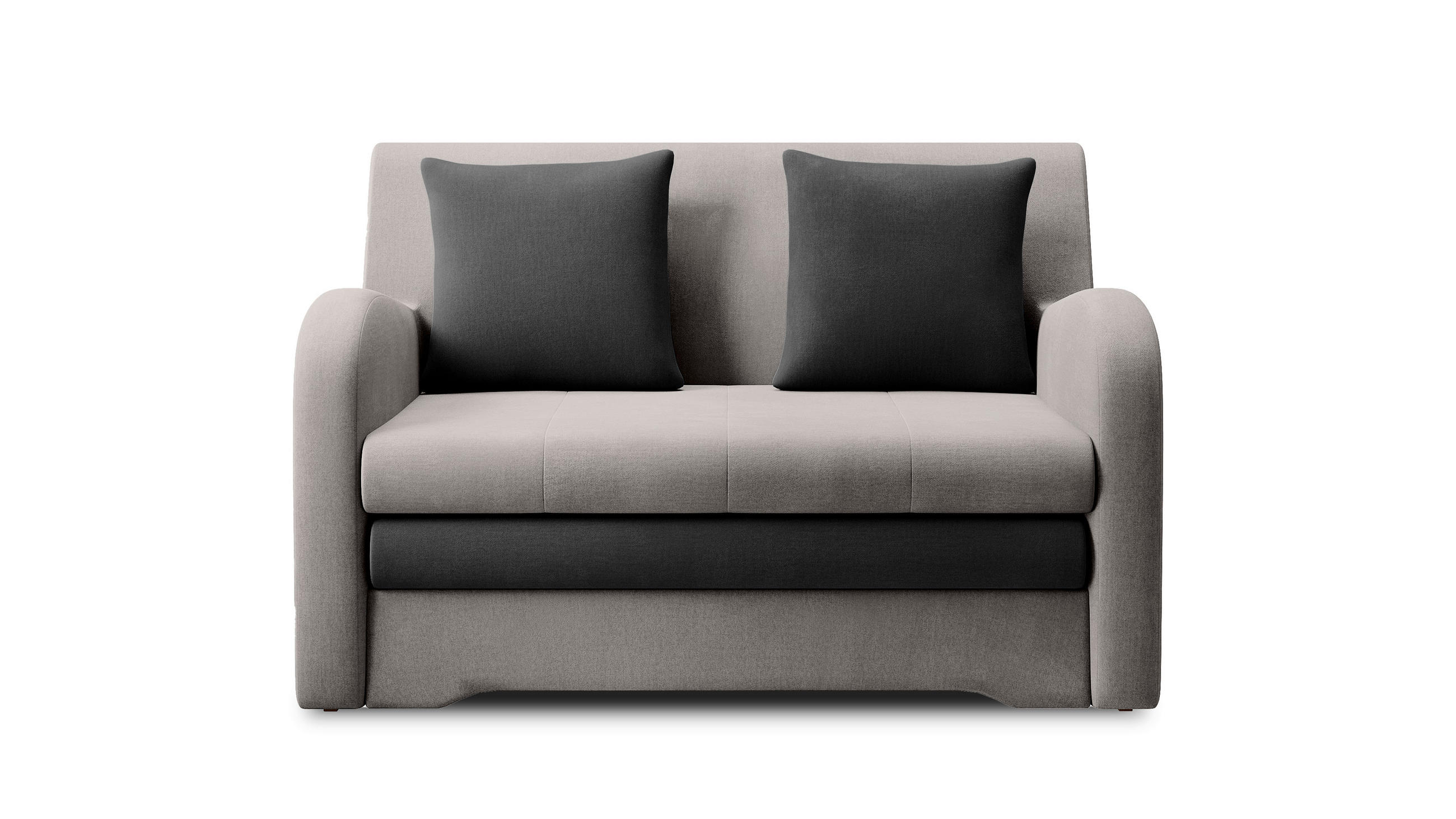 SCHLAFSOFA Samt Anthrazit, Hellgrau  - Anthrazit/Hellgrau, Design, Kunststoff/Textil (244/97/97cm) - MID.YOU
