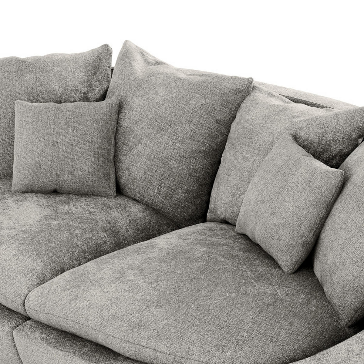 BIGSOFA in Chenille Dunkelgrau  - Dunkelgrau/Schwarz, Modern, Kunststoff/Textil (237/87/131cm) - Trendmanufaktur