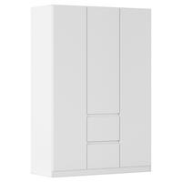Nidda B: 136 cm Weiß 136/197/54 cm,  in Weiß, 3-türig  - Weiß, Basics, Holzwerkstoff (136/197/54cm) - Rauch Möbel