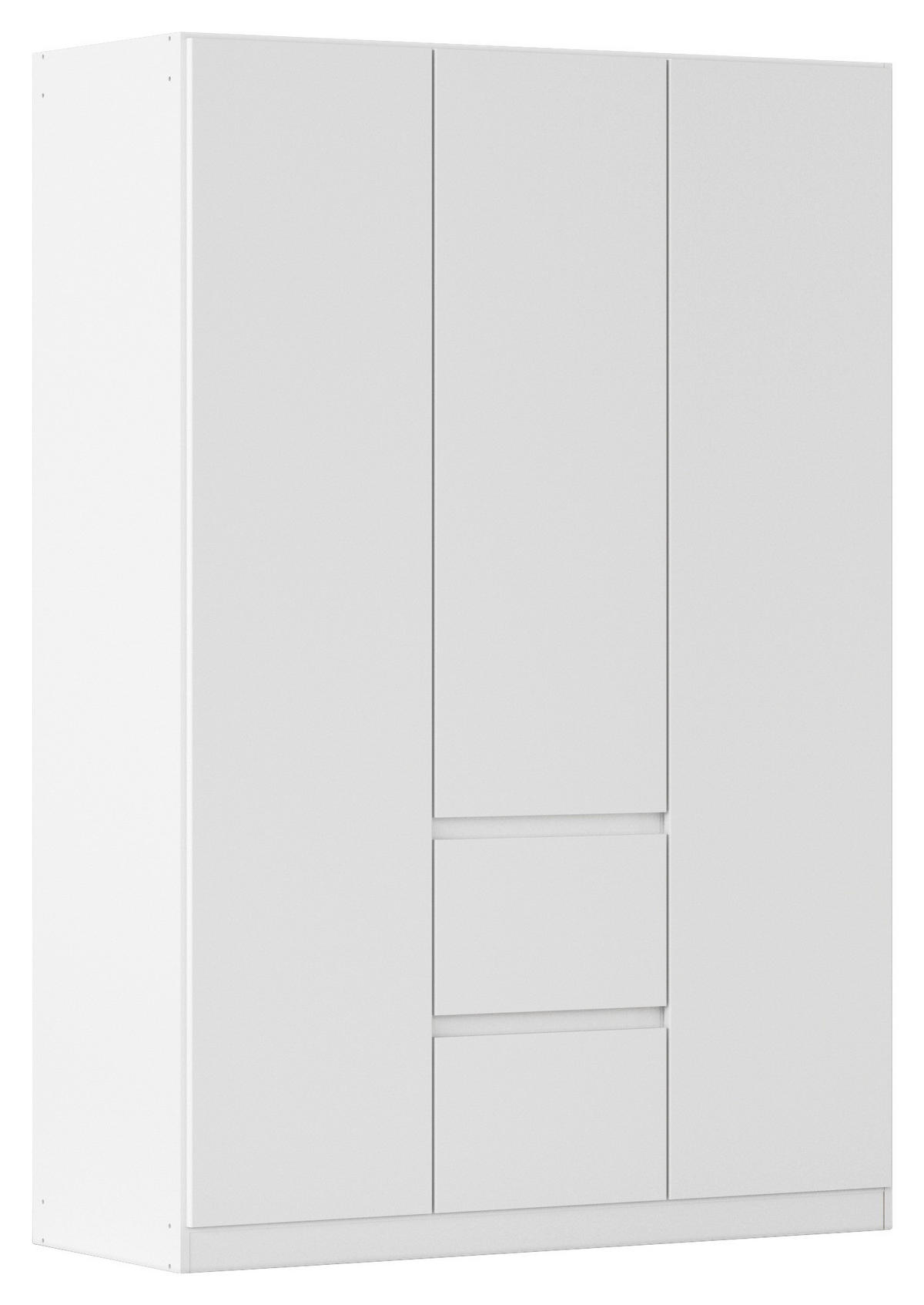 Nidda B: 136 cm Weiß 136/197/54 cm,  in Weiß, 3-türig  - Weiß, Basics, Holzwerkstoff (136/197/54cm) - Rauch Möbel