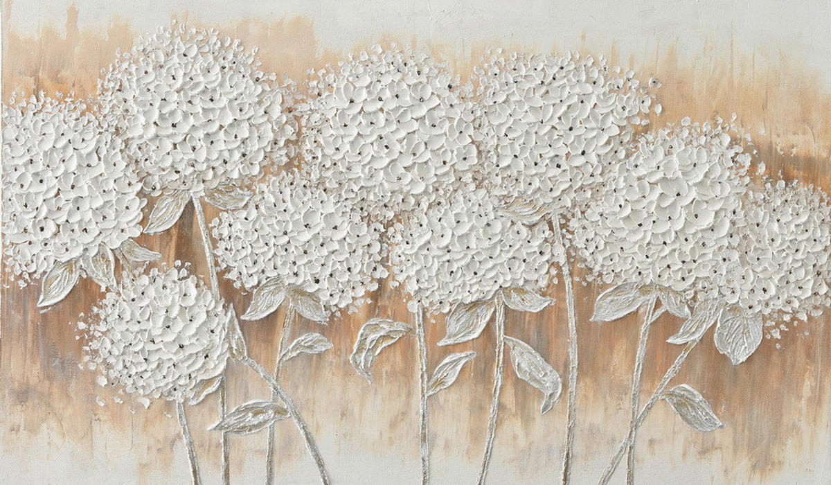 OLJNA SLIKA  120/70 cm   - bela/rjava, Konvencionalno, tekstil/les (120/70cm) - Monee