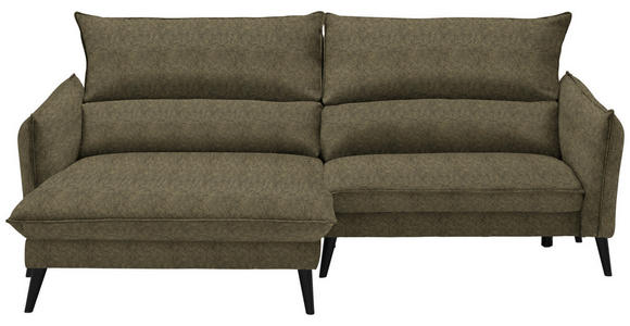 ECKSOFA in Velours Olivgrün  - Schwarz/Olivgrün, Design, Holz/Textil (170/238cm) - Carryhome