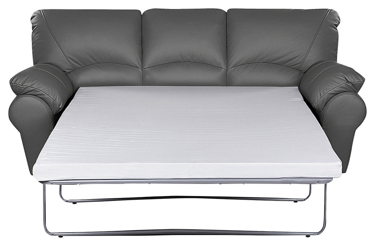 SCHLAFSOFA in Leder Anthrazit  - Anthrazit/Schwarz, Design, Leder/Kunststoff (205/92/85cm) - Livetastic