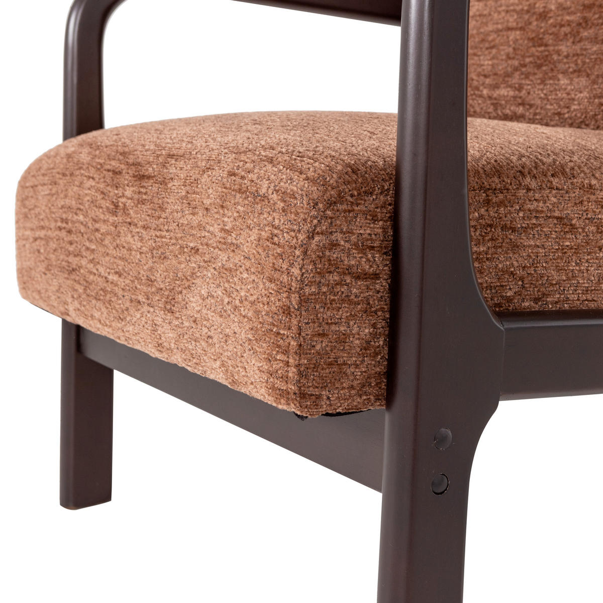 SESSEL in Chenille Braun, Dunkelbraun  - Dunkelbraun/Braun, MODERN, Holzwerkstoff/Textil (67/75/82cm) - Livetastic
