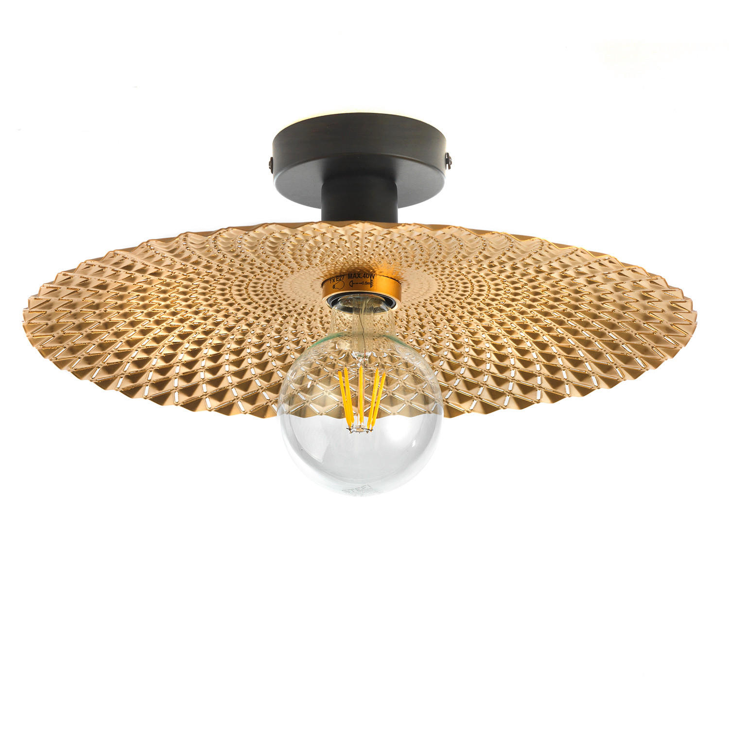 DECKENLEUCHTE 38/20 cm   - Goldfarben/Schwarz, Design, Metall (38/20cm)