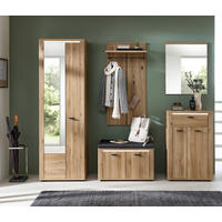 SCHUHSCHRANK  in 65/100/38 cm  - Eichefarben/Schwarz, Konventionell, Holzwerkstoff (65/100/38cm) - Xora