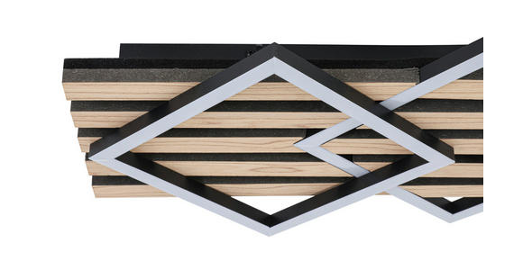 LED-DECKENLEUCHTE 63/29/7,5 cm   - Eichefarben/Schwarz, Basics, Holzwerkstoff/Kunststoff (63/29/7,5cm) - Novel