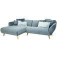 ECKSOFA Petrol Plüsch Zierkissen, Rückenkissen, Nierenkissen  - Buchefarben/Petrol, Design, Holz/Textil (175/280cm) - Carryhome