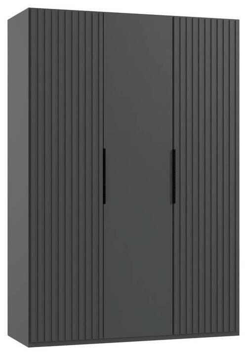 SKRIŇA S OTOČNÝMI DVERAMI, grafitová, 150/216/58 cm - čierna/grafitová, Modern, kov/kompozitné drevo (150/216/58cm) - MID.YOU