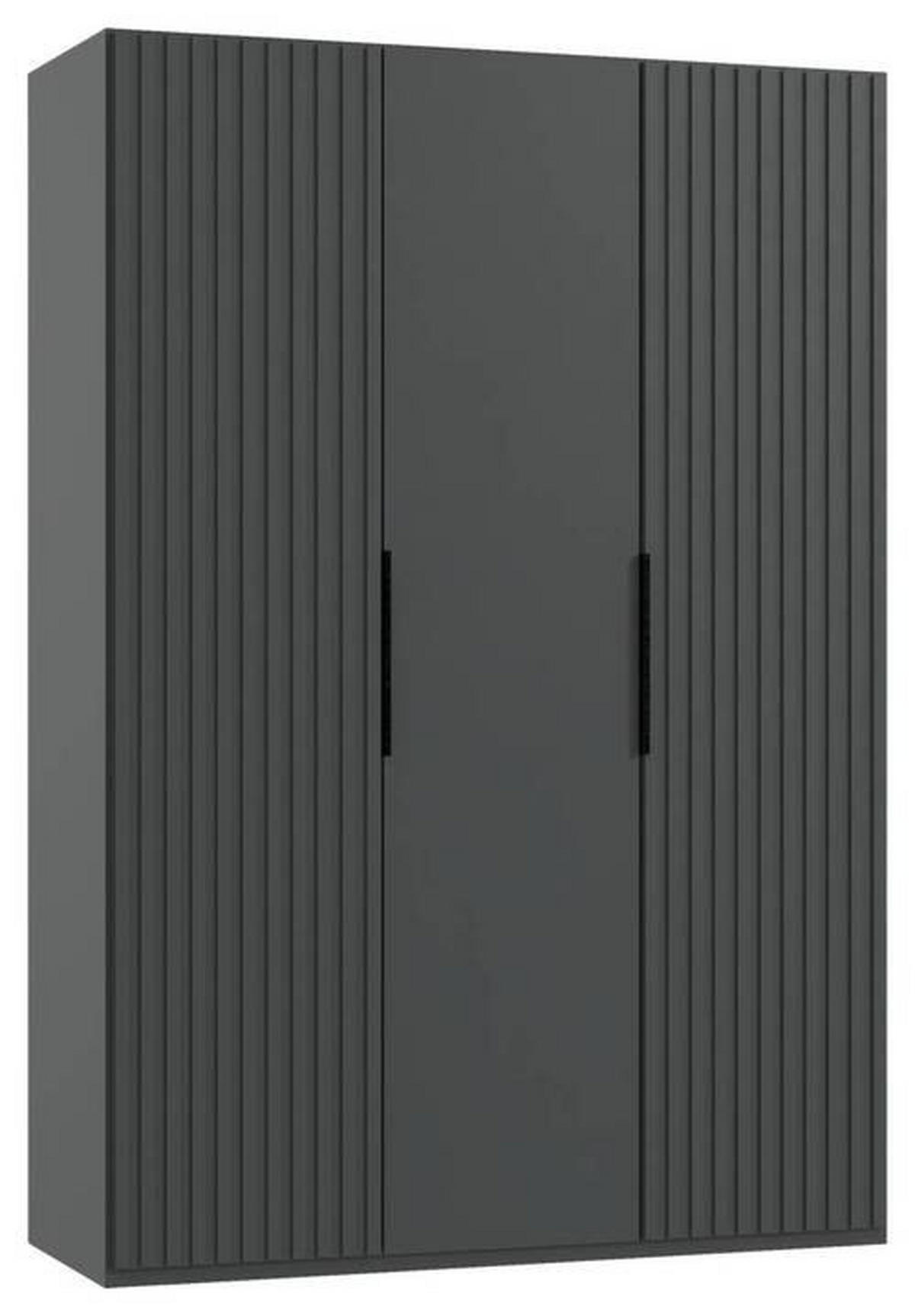 SKRIŇA S OTOČNÝMI DVERAMI, grafitová, 150/216/58 cm - čierna/grafitová, Modern, kov/kompozitné drevo (150/216/58cm) - MID.YOU