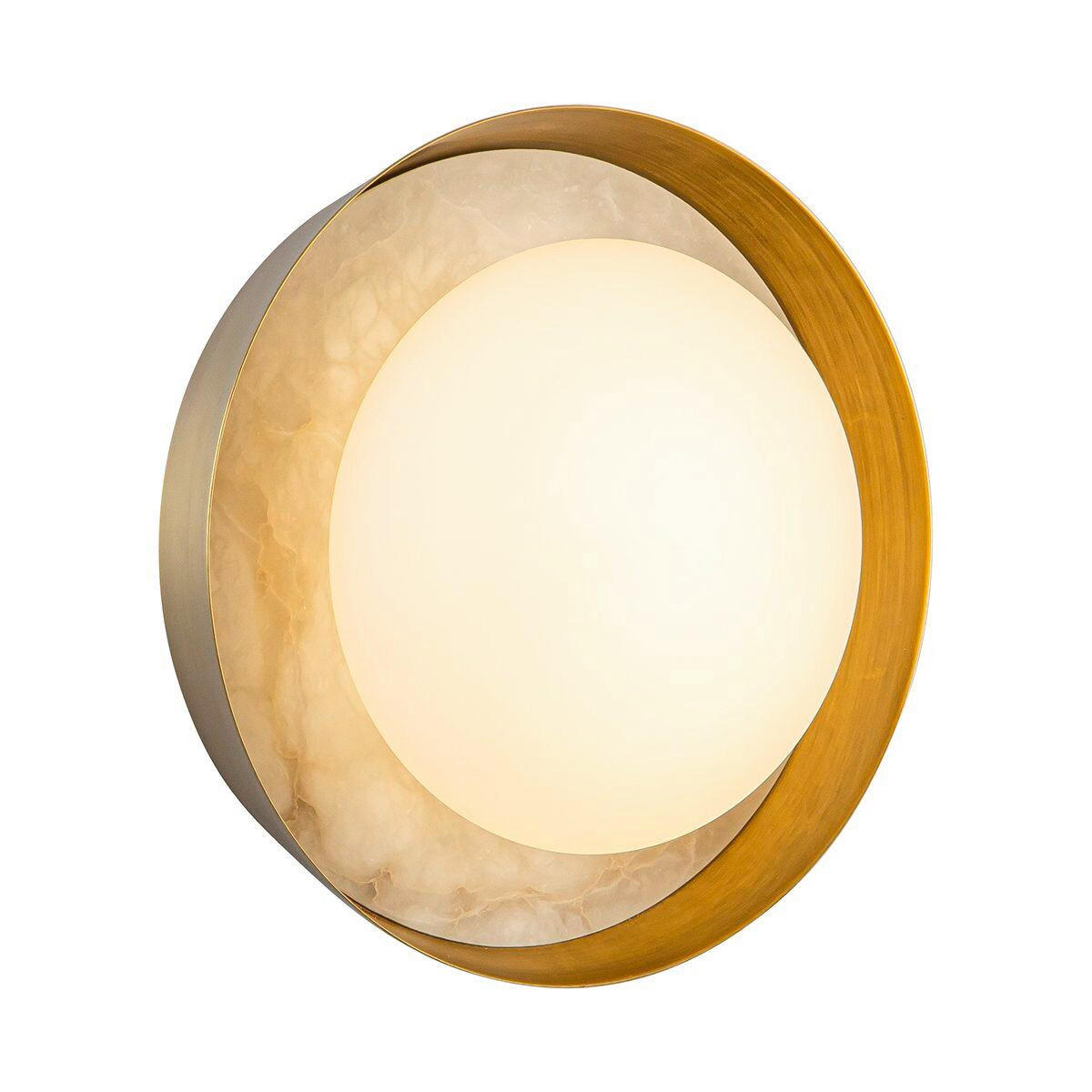 NÁSTENNÉ LED SVIETIDLO,  - mosadzná, Konventionell, kov/kameň (21,6/21,6/0,91cm) - Elstead Lighting