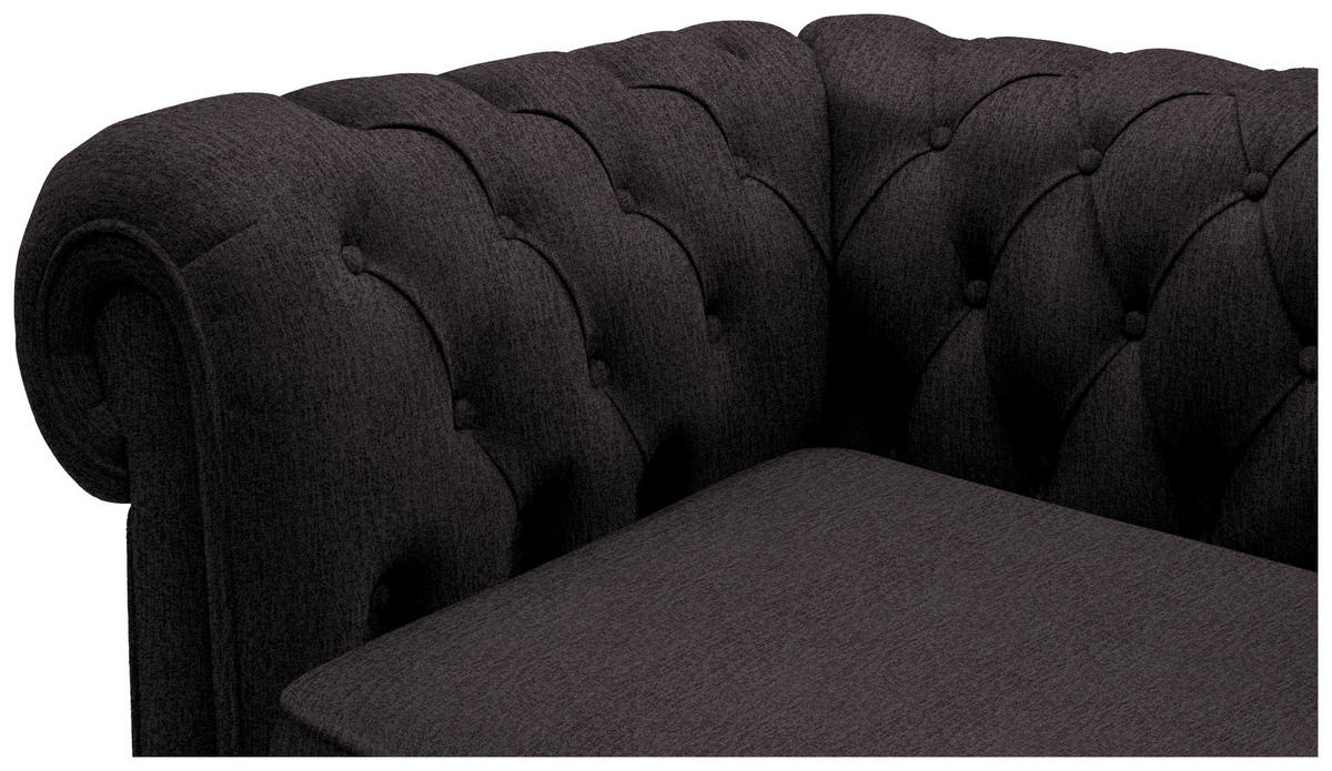 CHESTERFIELD-SOFA in Webstoff Anthrazit  - Wengefarben/Anthrazit, Lifestyle, Holz/Textil (206/76,5/96cm) - Landscape