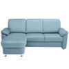 ECKSOFA in Flachgewebe Hellblau  163/220 cm  - Chromfarben/Hellblau, KONVENTIONELL, Textil/Metall (163/220cm) - Beldomo System