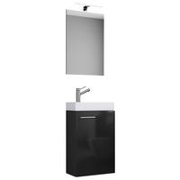 GÄSTBADRUM 40 cm  - vit/svart, Modern, trämaterial/keramik (40cm) - MID.YOU