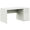 JUGENDSCHREIBTISCH 150/70/72 cm  in Weiss  - Weiss/Edelstahlfarben, Design, Holzwerkstoff/Metall (150/70/72cm) - Cantus