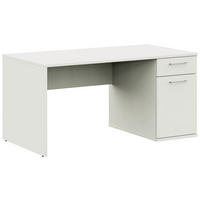 JUGENDSCHREIBTISCH 150/70/72 cm  in Weiss  - Weiss/Edelstahlfarben, Design, Holzwerkstoff/Metall (150/70/72cm) - Cantus