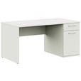 JUGENDSCHREIBTISCH 150/70/72 cm Stauraum, Regal  - Edelstahlfarben/Weiß, Design, Holzwerkstoff/Metall (150/70/72cm) - Cantus