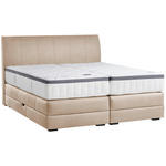 BOXSPRINGBETT 180/200 cm  in Sandfarben  - Sandfarben/Wengefarben, KONVENTIONELL, Holz/Textil (180/200cm) - Novel