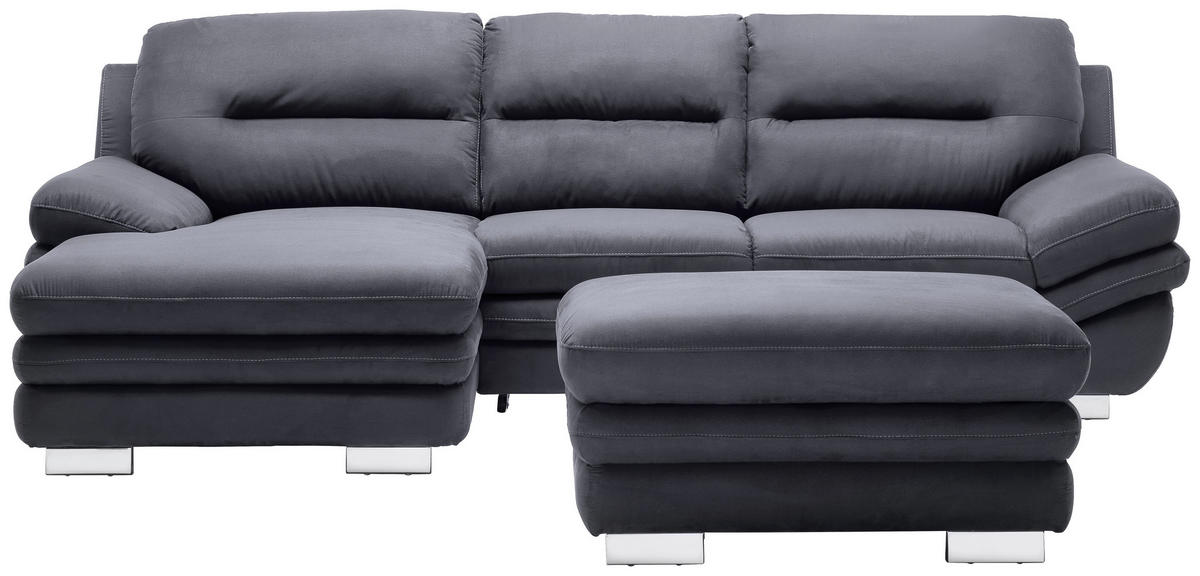 UGAONA GARNITURA antracit  - boja hroma/antracit, Dizajnerski, tekstil (270/92/101cm) - Stylife