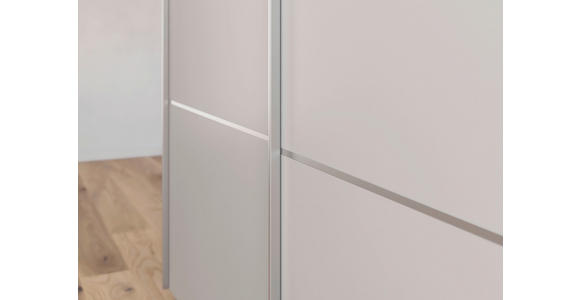SCHWEBETÜRENSCHRANK 301/223/68 cm 3-türig Grau - Alufarben/Grau, KONVENTIONELL, Glas/Holzwerkstoff (301/223/68cm) - Novel