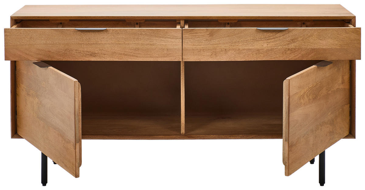SIDEBOARD  in 140/70/40 cm  - Schwarz/Naturfarben, LIFESTYLE, Holz/Metall (140/70/40cm) - Livetastic