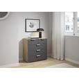 KOMMODE  in 80/81/42 cm  - Dunkelgrau/Eiche Artisan, Design, Holzwerkstoff/Metall (80/81/42cm) - Carryhome