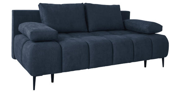 SCHLAFSOFA in Jacquard Dunkelblau  - Schwarz/Dunkelblau, MODERN, Textil/Metall (204/90/95cm) - Hom`in