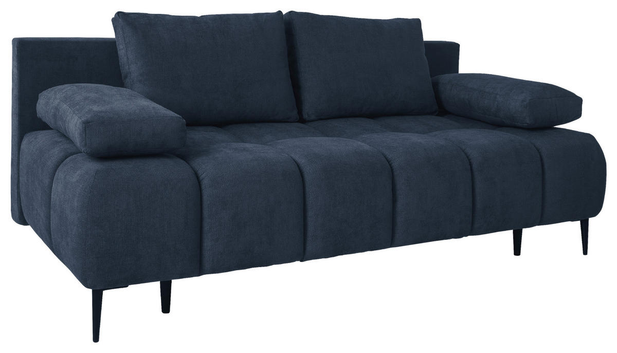 CANAPEA EXTENSIBILĂ textil albastru închis  - albastru închis/negru, Modern, metal/textil (204/90/95cm) - Hom`in