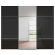 SCHWEBETÜRENSCHRANK 301/223/68 cm 3-türig Schwarz, Champagner  - Champagner/Schwarz, KONVENTIONELL, Glas/Holzwerkstoff (301/223/68cm) - Novel