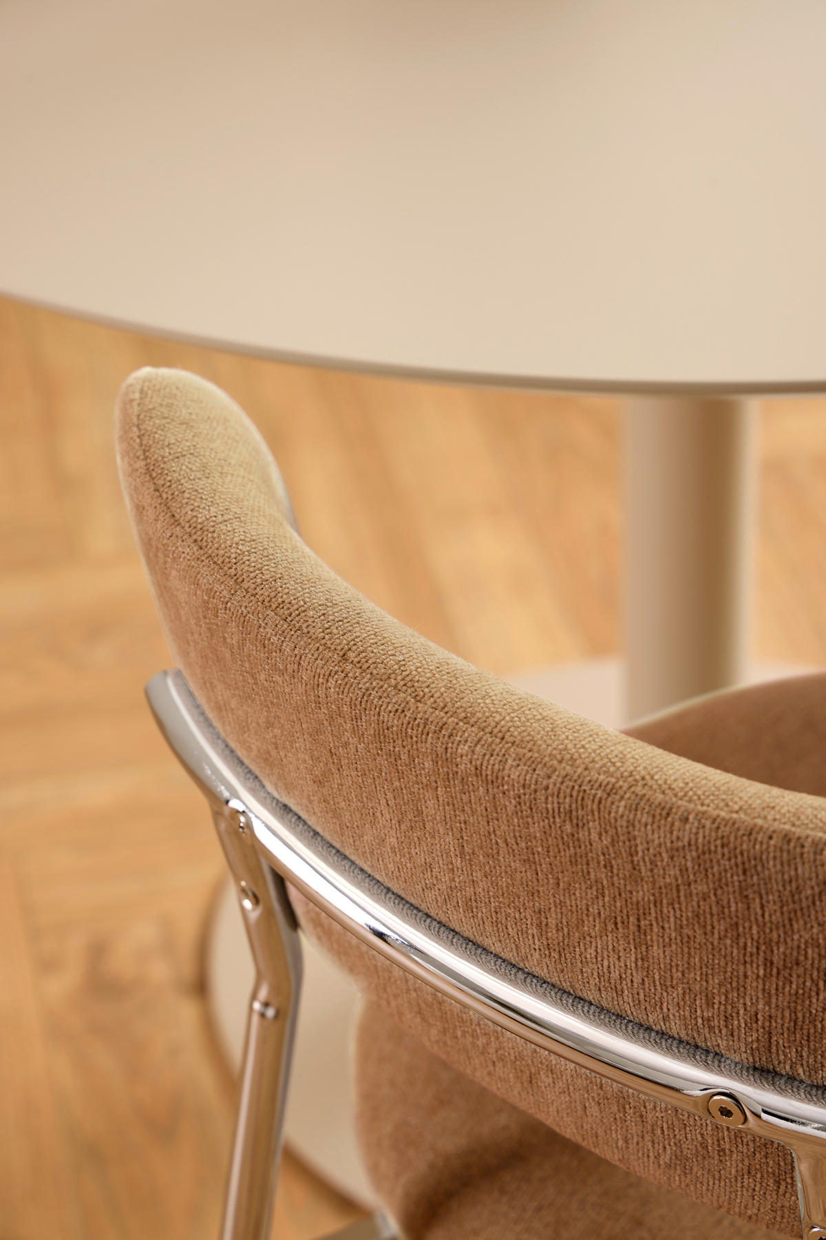 STUHL   Flachgewebe  - Silberfarben/Terracotta, MODERN, Textil/Metall (47/79/53,5cm) - MID.YOU