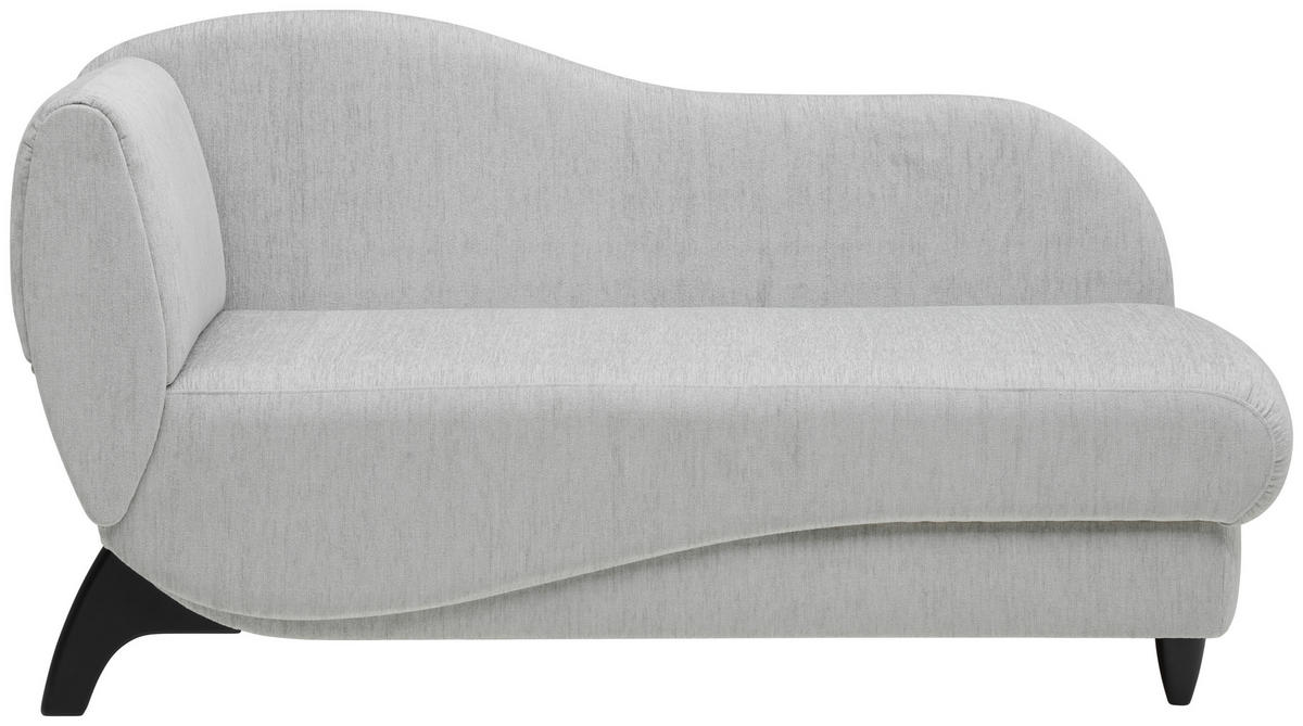 RÉCAMIERE in Webstoff Hellgrau  - Hellgrau/Schwarz, Modern, Holz/Textil (84/87/171-190cm) - Joka