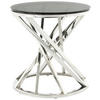 BEISTELLTISCH in Metall, Glas 40/40/42 cm  - Silberfarben/Schwarz, Design, Glas/Metall (40/40/42cm) - Kayoom