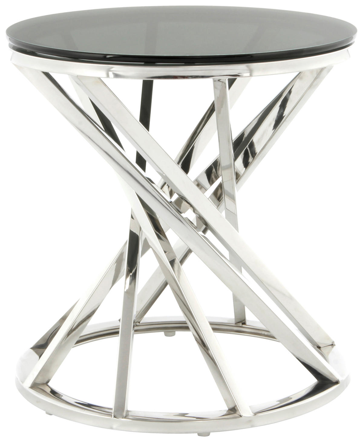 BEISTELLTISCH in Metall, Glas 40/40/42 cm  - Silberfarben/Schwarz, Design, Glas/Metall (40/40/42cm) - Kayoom