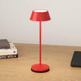 AKKU-TISCHLEUCHTE 11/30 cm  - Rot/Schwarz, Trend, Kunststoff/Metall (11/30cm) - Novel