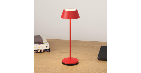 AKKU-TISCHLEUCHTE 11/30 cm  - Rot/Schwarz, Trend, Kunststoff/Metall (11/30cm) - Novel