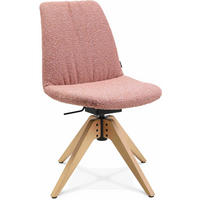 STUHL  in Flachgewebe  - Eichefarben/Rosa, Design, Holz/Textil (46/82,5-85,25/55cm) - Johann Jakob