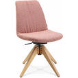 STUHL  in Flachgewebe Holz, Textil  - Eichefarben/Rosa, Design, Holz/Textil (46/82,5-85,25/55cm) - Johann Jakob