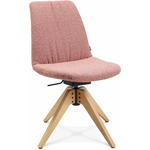 STUHL  in Flachgewebe Holz, Textil  - Eichefarben/Rosa, Design, Holz/Textil (46/82,5-85,25/55cm) - Johann Jakob