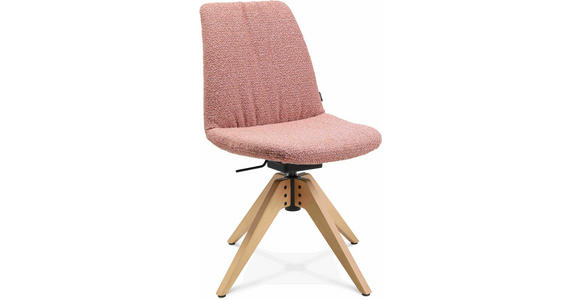STUHL in Flachgewebe Holz, Textil - Eichefarben/Rosa, Design, Holz/Textil (46/82,5-85,25/55cm) - Johann Jakob