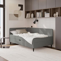 BOXBETT 120/200 cm  in Graphitfarben  - Graphitfarben/Schwarz, Konventionell, Textil (120/200cm) - P & B