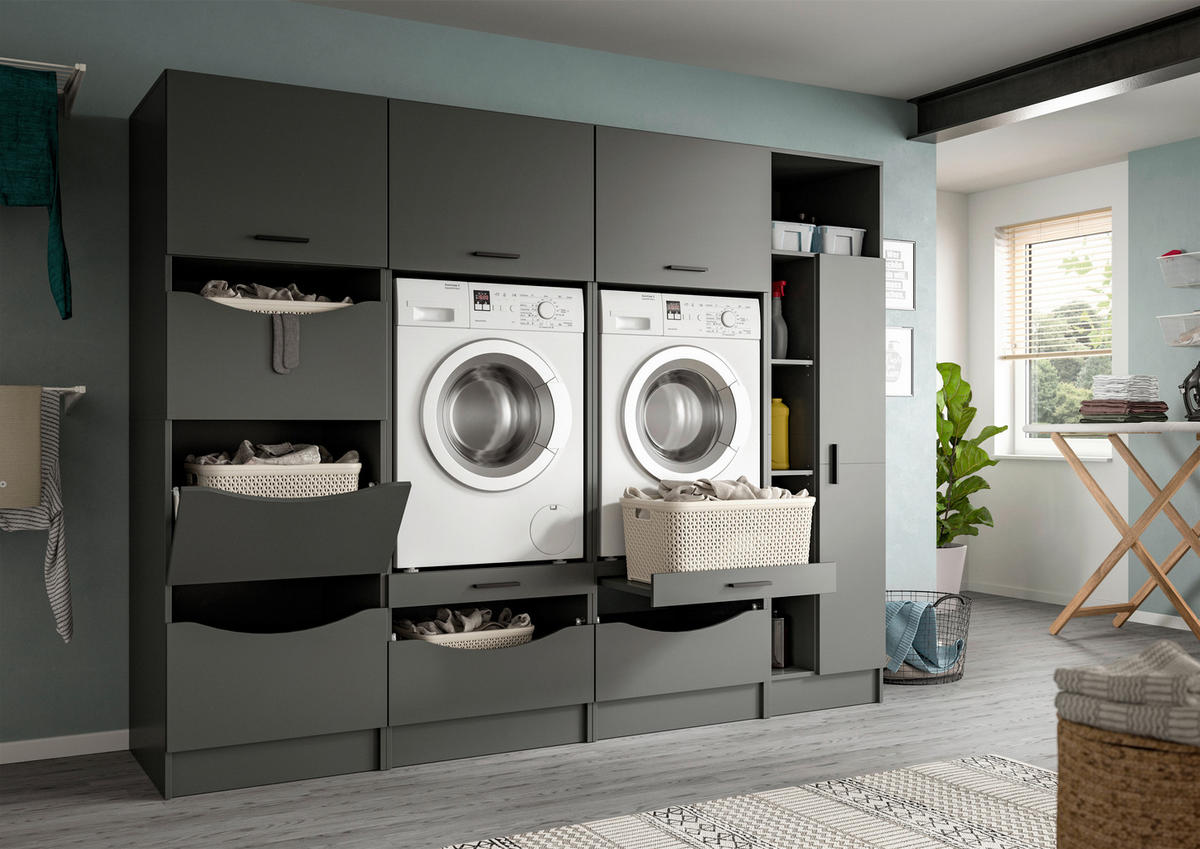 HAUSWIRTSCHAFTSRAUM 242/195/68 cm  in Anthrazit  - Anthrazit, Basics, Holzwerkstoff (242/195/68cm) - MID.YOU