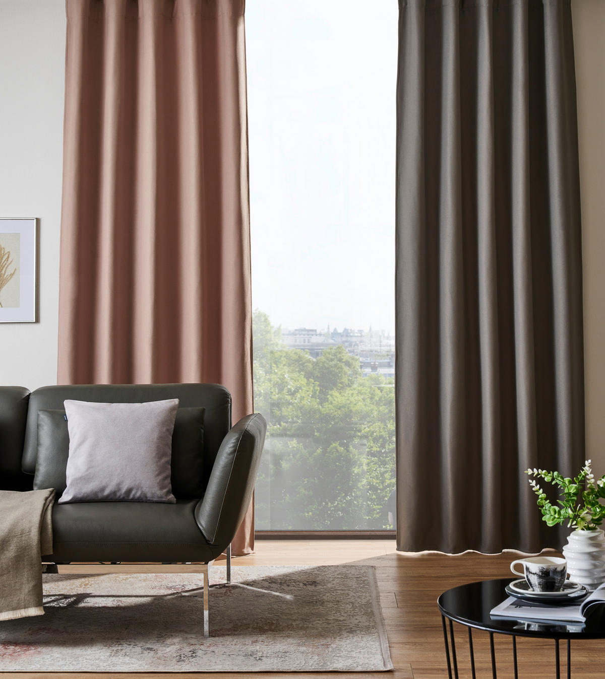 WÄRMESCHUTZVORHANG blickdicht  - Grau, KONVENTIONELL, Textil (135/245cm)