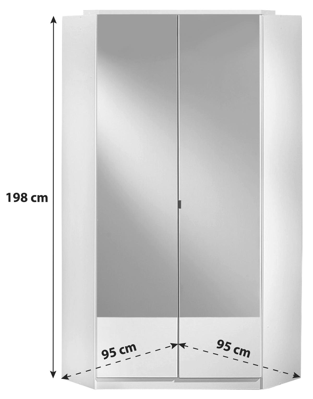 ECKSCHRANK 95/199/95 cm  - Eichefarben/Alufarben, Konventionell, Glas/Holzwerkstoff (95/199/95cm) - MID.YOU