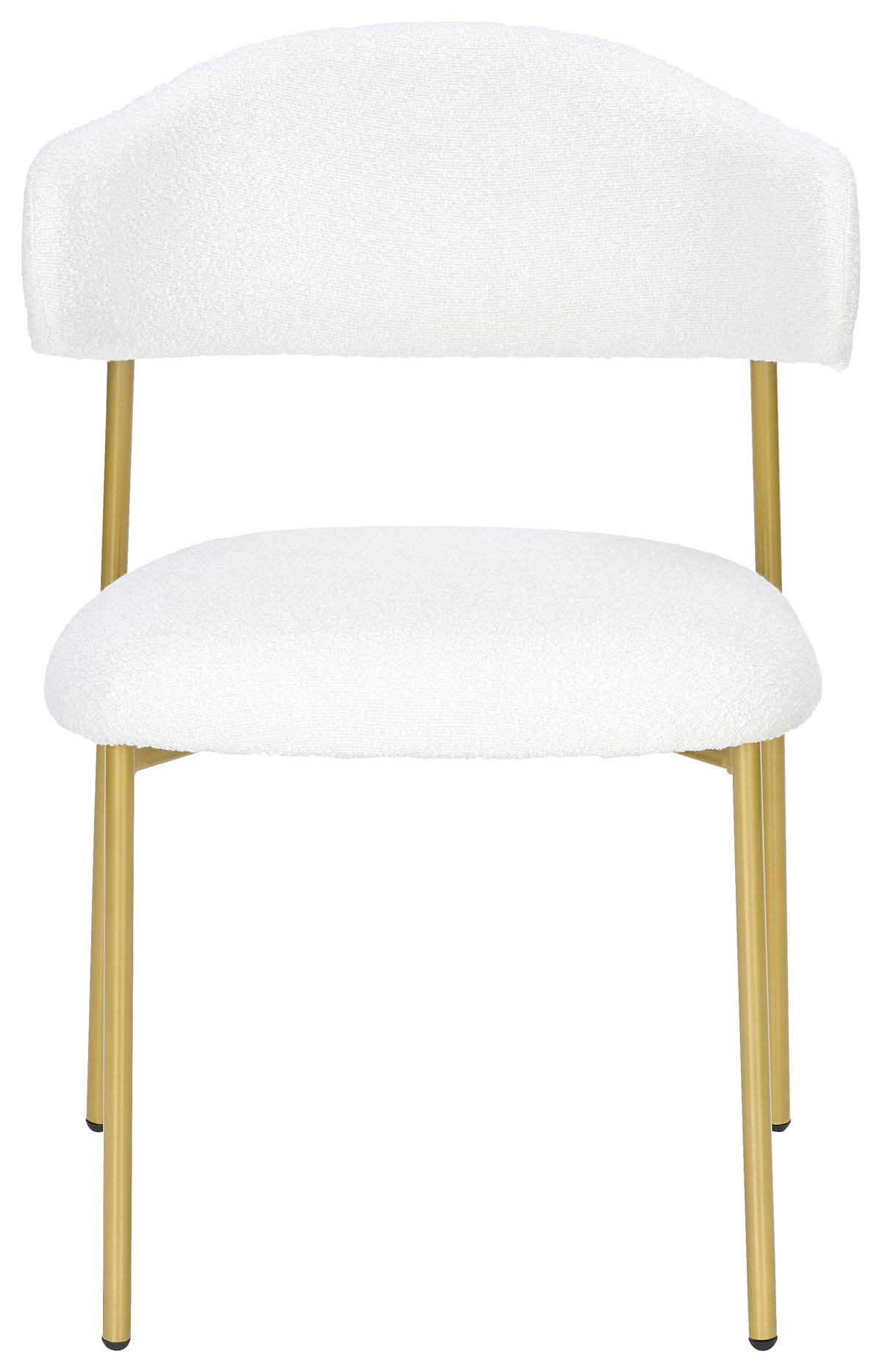 STUHL Bouclé Weiß Pappel Sperrholz  - Goldfarben/Weiß, MODERN, Holz/Textil (55/78/58cm) - Livetastic
