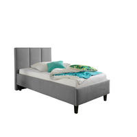POLSTERBETT 100/200 cm,  in Grau,  - Schwarz/Grau, MODERN, Holz/Textil (100/200cm) - Livetastic
